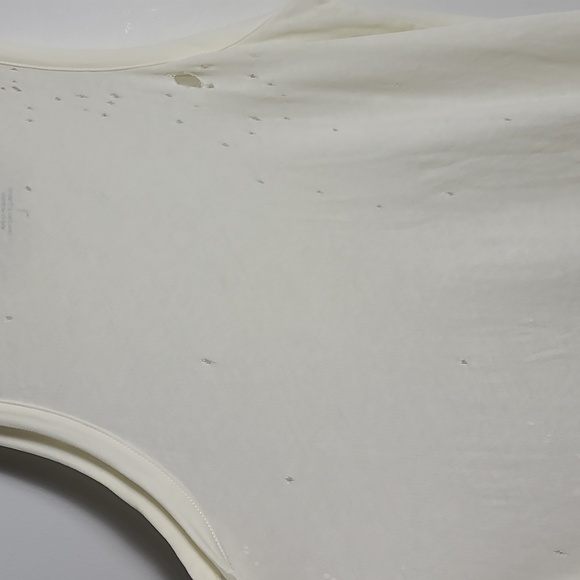 CHASER Paint Splatter Distressed Tank Cream Sleeveless Top Size Large - Picture 10 of 16